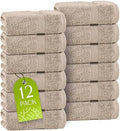 Wealuxe Taupe Washcloths 12x12 Inch by WhiteClassic