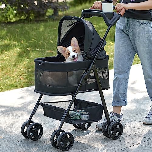 Zoosky 3 in 1 Dog Stroller, Folding Pet Stroller w/Removable Carrier by Zoosky