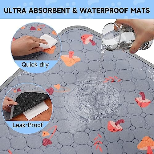 Sunheir Washable Pee Pads for Dogs, Waterproof Non-Slip Wee Wee pad, Absorbent - Image 3