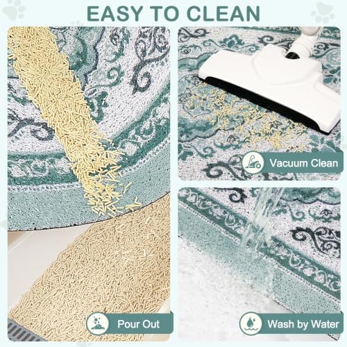 Unicorn Catcher 40"x30" Cat Litter Mat Non-Slip Washable Litter Box Mat - Image 5