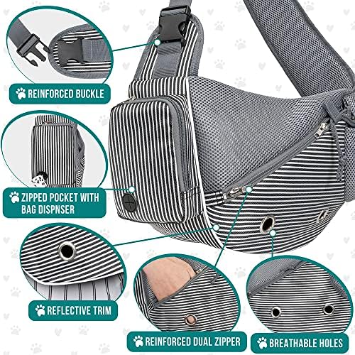 PetAmi Small Dog Sling Carrier, Puppy Cat Hands-Free Purse, 10 lb - Image 4