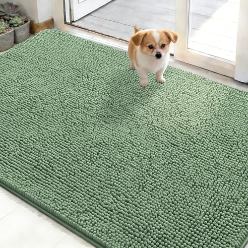 OLANLY Dog Door Mat for Muddy Paws 50x30, Super Absorbent Chenille Mud Mat by OLANLY