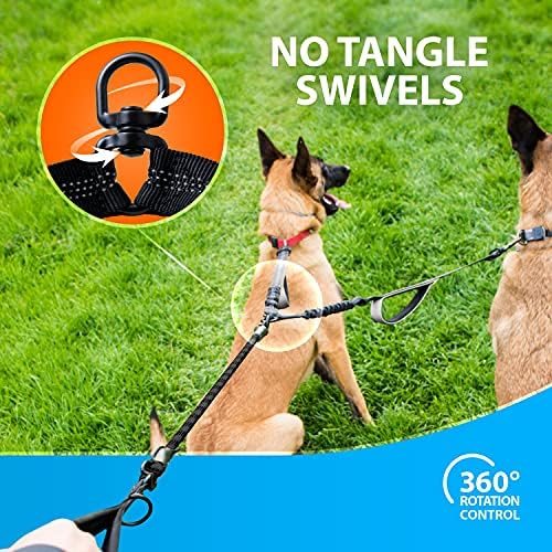 SparklyPets Double Dog Leash for 2 Dogs – Rope Bungee Dual Leash for Medium and - Image 2