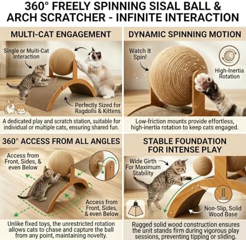 Solid Wood Arch Cat Scratcher - Image 5
