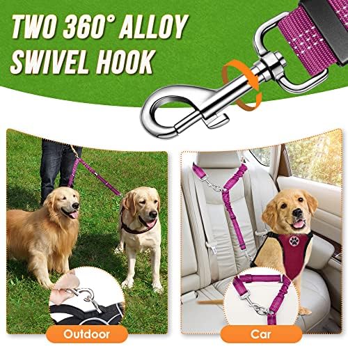 AUTOWT Double Dog Leash, No Tangle 360°Swivel Rotation Reflective Lead - Image 4