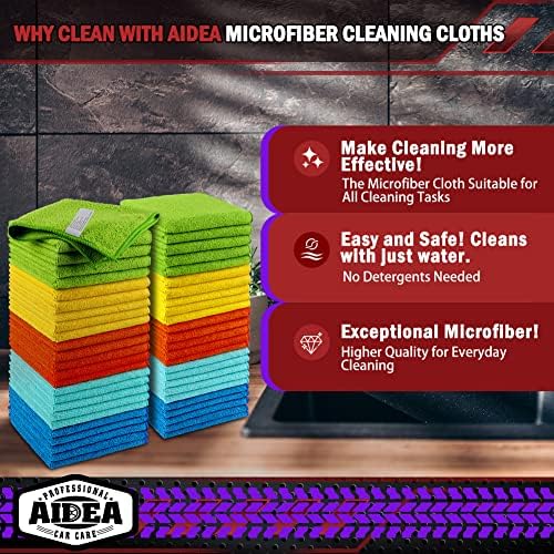 AIDEA Microfiber Cleaning Cloth-400PK, Microfiber Towels - Image 2