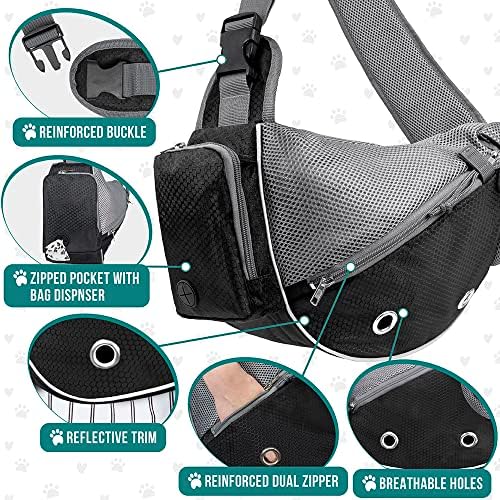 PetAmi Small Dog Sling Carrier, Puppy Cat Hands-Free Purse, 10 lb - Image 4