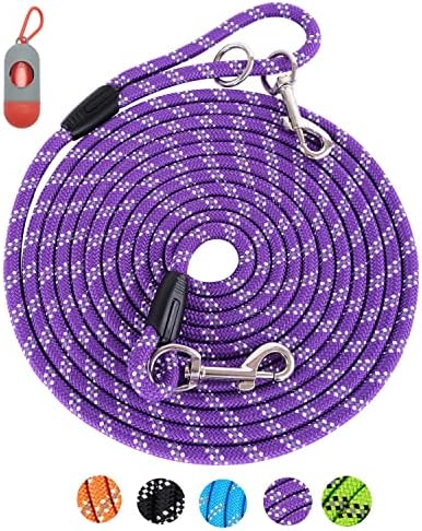 Long Rope Leash for Dog Training 16FT 30FT 50FT 100FT, Reflective Threads Check by Lanwandeng