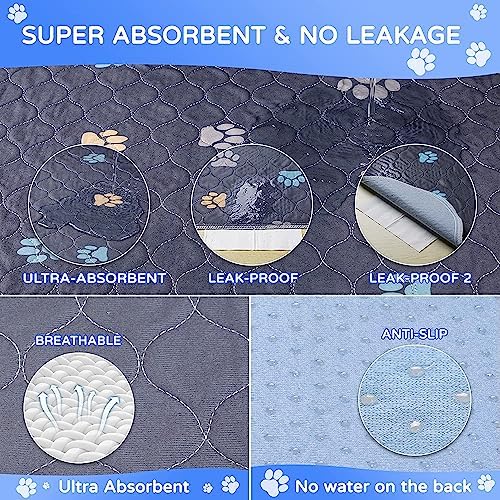 Aitmexcn Washable Pee Pads for Dogs, Extra Large 72"x72", 2 Pack Reusable Puppy - Image 2