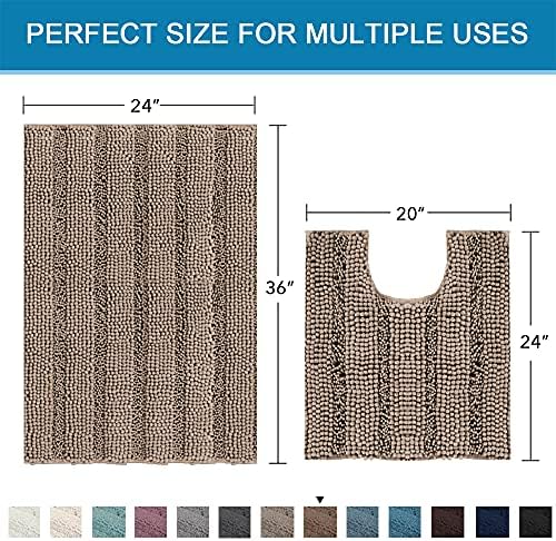 H.VERSAILTEX Bathroom Rugs Bath Rug Set 2 Piece Bathroom Contour Rug Toilet Mat - Image 5