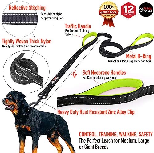 Primal Pet Gear Dog Leash 6ft Long, Traffic Padded Two Handle, Heavy Duty - Image 2