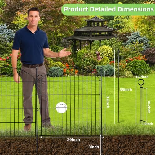 Decorative Garden Fence, 32in x 12ft No Dig Fence - Image 2