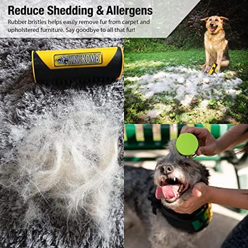 King Kanine Mini King Komb Pet Grooming Brush, Self Cleaning Deshedding | - Image 6