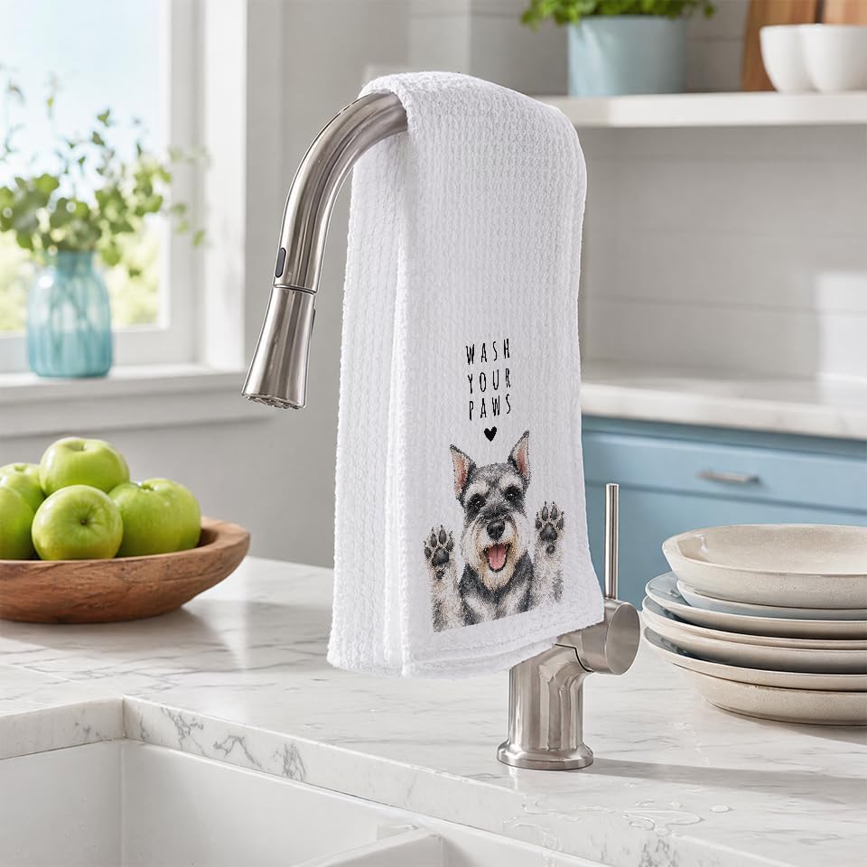 Mini Schnauzer Kitchen Towel, Hand Towel, Schnauzer Gifts - Image 2