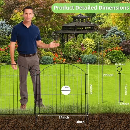 Decorative Garden Fence, 24in x 10ft No Dig Fence - Image 2