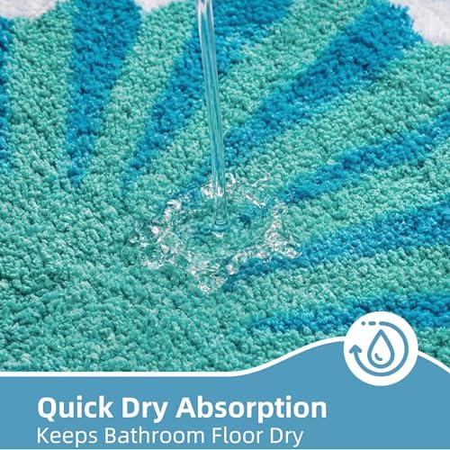Seashell Beach Bathroom Rugs Non Slip Quick Dry Fluffy - Image 6