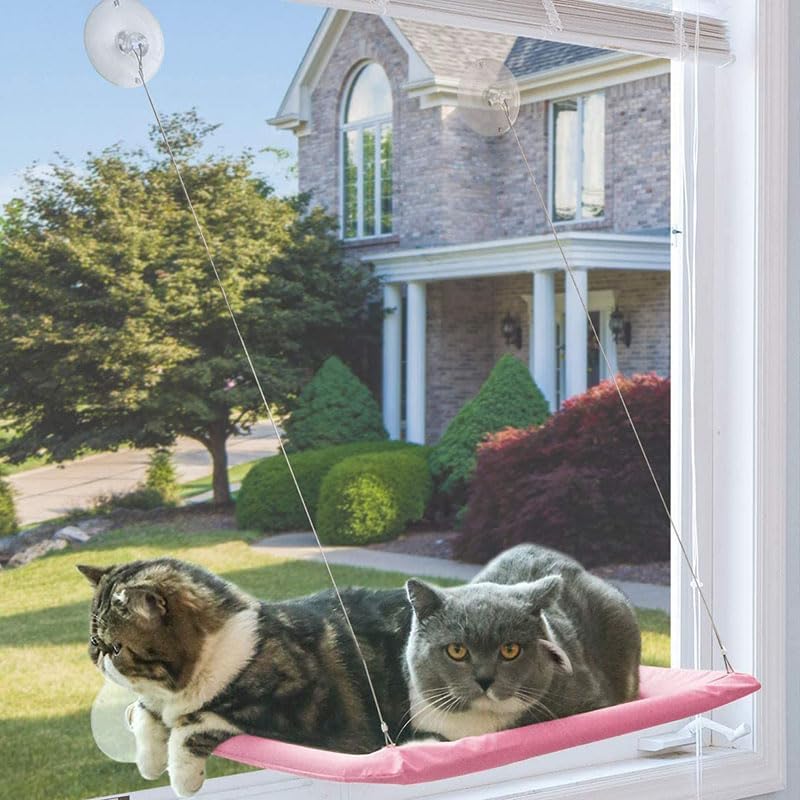 Pink Cat Window Perch Suction Cups Cat Window Hammock - Image 6