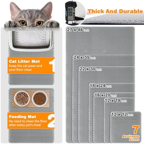 Cat Litter Mat 18"x24", Double Layer EVA litterbox Mat - Image 2