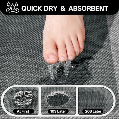 Bath Mat Non Slip, Quick Dry Bathroom Rug Under Door - Image 5
