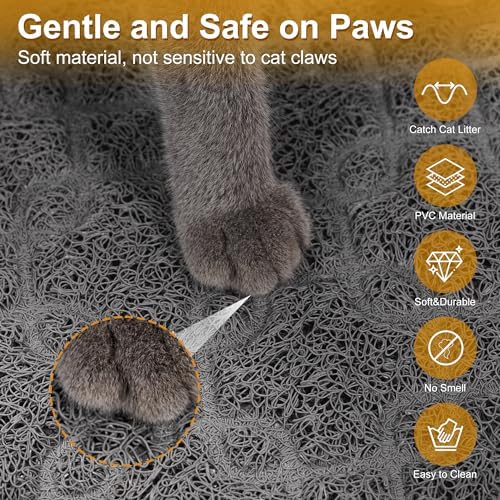 Cat Litter Box Mat, Litter Box Mat Scatter Control, Waterproof, Durable Large - Image 4