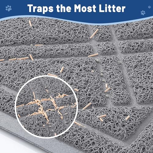 Smiry Cat Litter Box Mat 30x20, Non-Slip Water Resistant Litter Trapping Mat - Image 2
