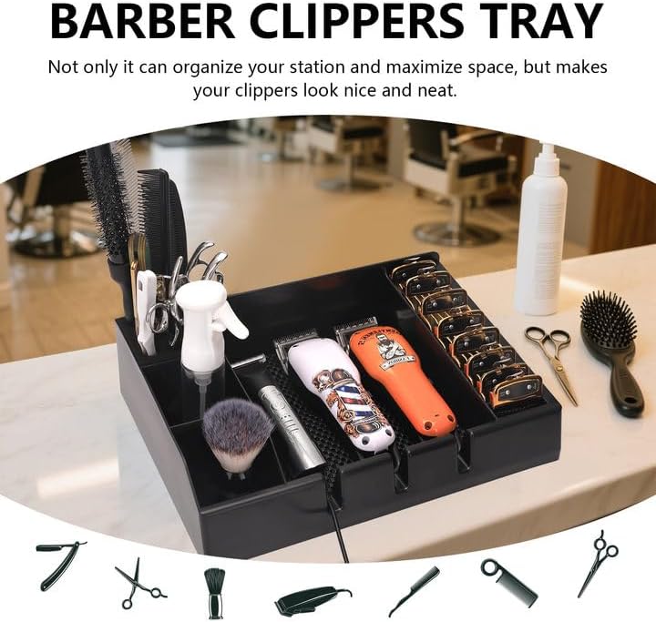 Barber Clippers Tray Station Hair Trimmer Holder Multifunctional Razors Case - Image 2