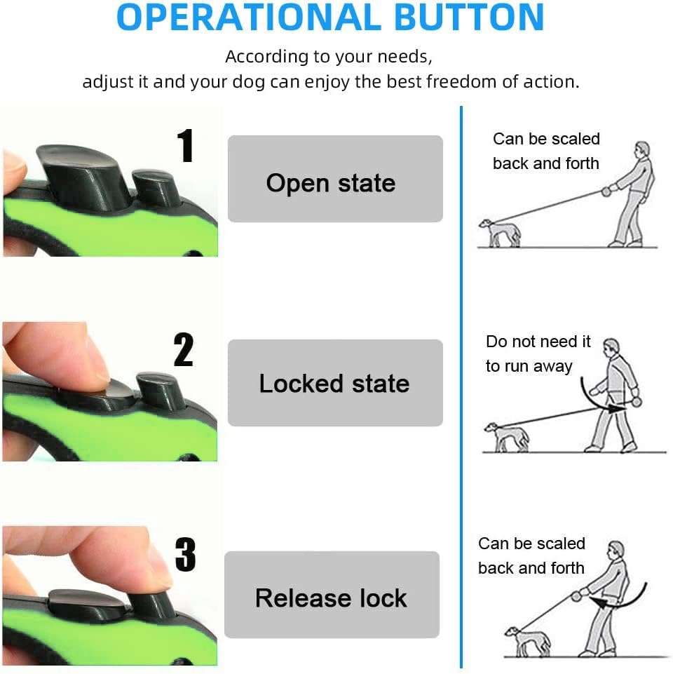 Retractable Green Dog Leash for Medium & Small Dogs & Cats - Image 5