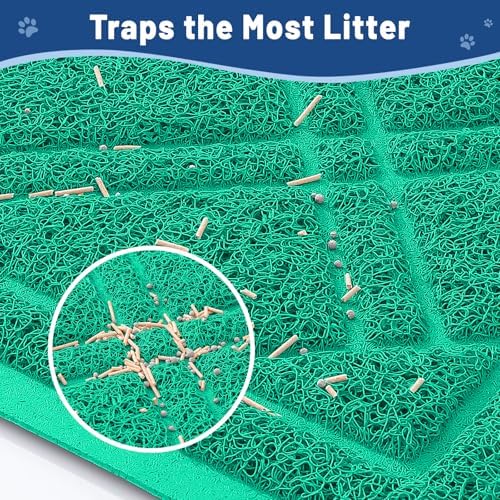 Smiry Cat Litter Box Mat 30x17, Non-Slip Water Resistant Litter Trapping Mat - Image 2
