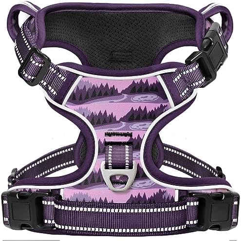 Timos Dog Harness Medium Sized, Quick Release 3 Buckles, Moon Night by Timos