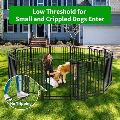 Kfvigoho Heavy Duty Dog Fence Outdoor 24 Steel Panels 32" Height - Image 3