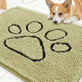 OLANLY Dog Door Mat for Muddy Paws 30x20, Paw Print Design Chenille Mud Mat by OLANLY