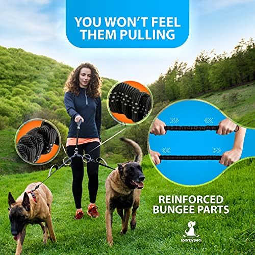 SparklyPets Double Dog Leash for 2 Dogs – Rope Bungee Dual Leash for Medium and - Image 4