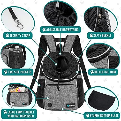 PetAmi Dog Front Carrier Backpack, Adjustable Dog Pet Cat Chest Carrier Backpack - Image 4