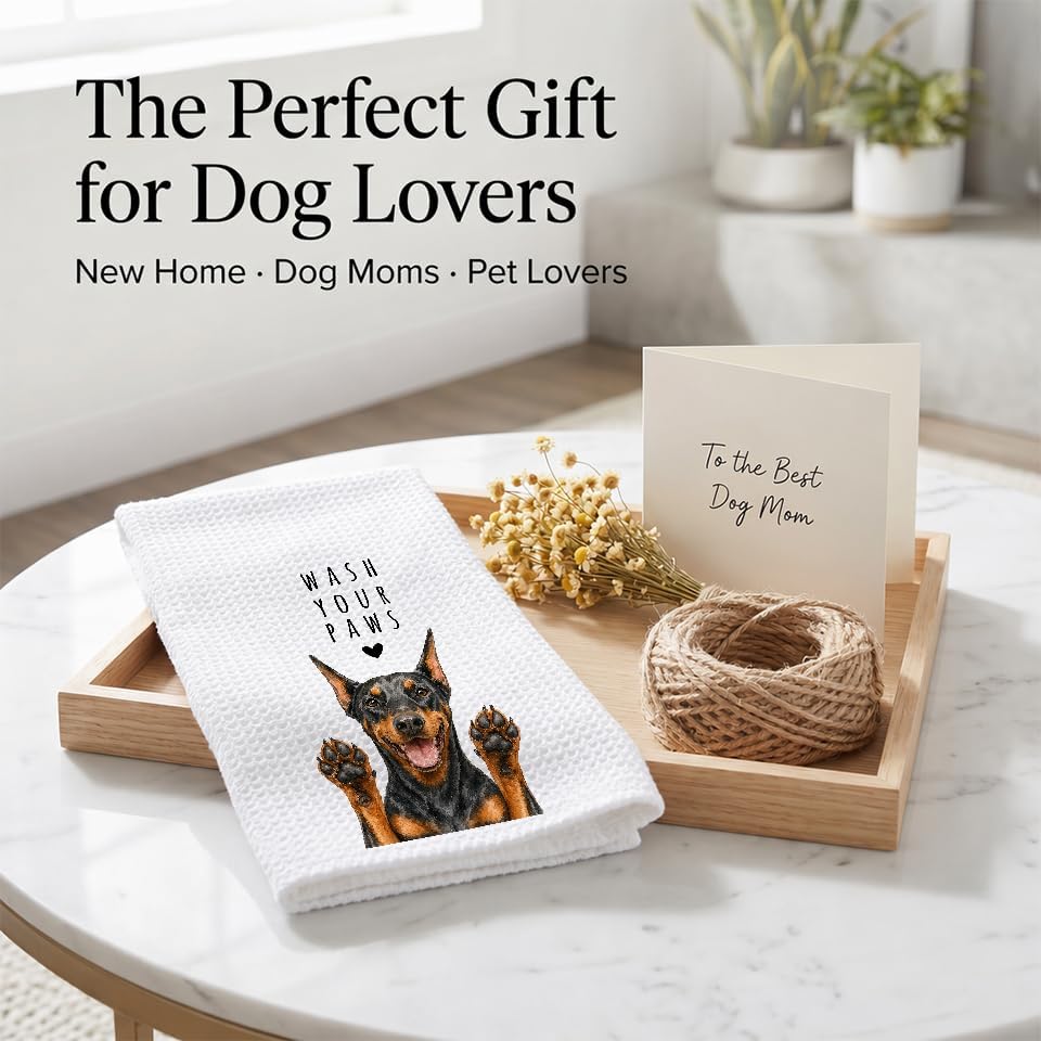 Dobie Kitchen Towel, Hand Towel, Doberman Gifts - Image 5