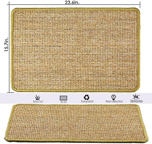 Cat Scratcher Mat, 23.6 x 15.7inch, Natural Sisal Cat Scratchers - Image 2