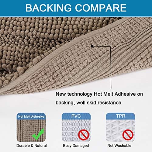 H.VERSAILTEX Bath Rugs for Bathroom Non Slip Bath Mats Extra Thick Chenille - Image 4