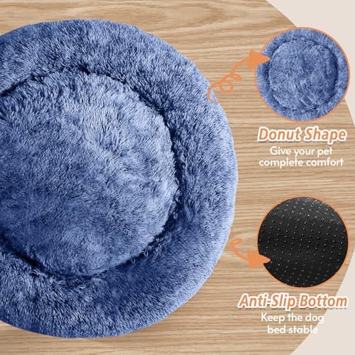 JOLLYVOGUE Calming Dog Beds Extra Large Sized Dog, 45in Donut Washable Large - Image 3