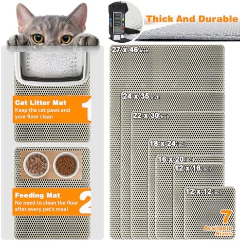 Cat Litter Mat 18"x24", Double Layer EVA litterbox Mat - Image 2