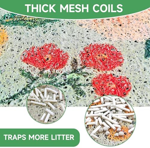 Cat Litter Mat, Upgrade Non-Slip Kitty Litter mat, Traps 100% Litter, Soft on - Image 2