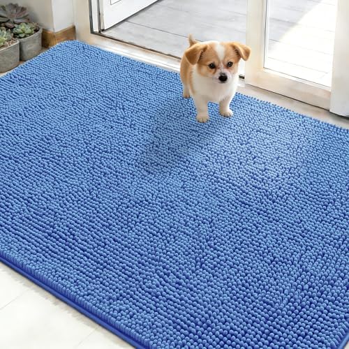 OLANLY Dog Door Mat for Muddy Paws 48x30, Super Absorbent Chenille Mud Mat by OLANLY