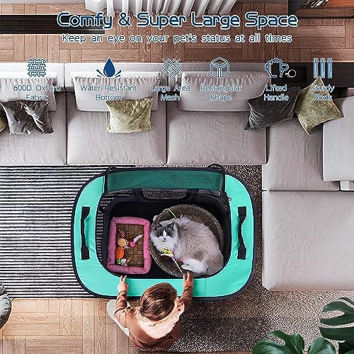 ROMANTIC BEAR Dog Playpen, Foldable Pet Puppy Cat Playpen - Image 5