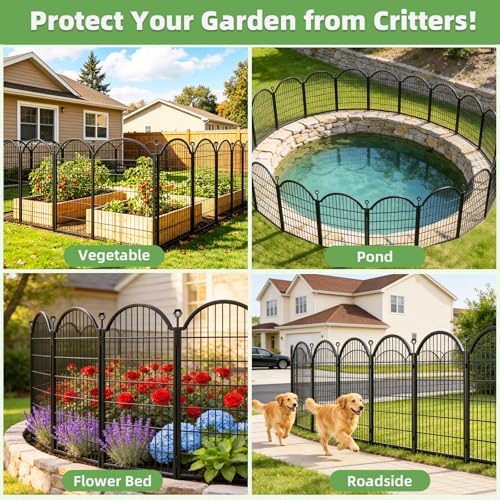 8 Panels No Dig Garden Fence, Dog Fence Outdoor - Image 5