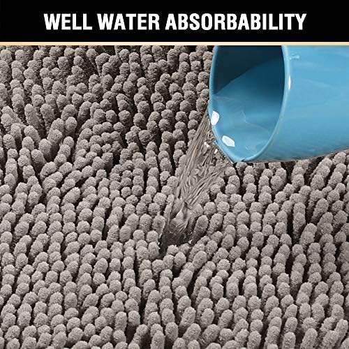 H.VERSAILTEX Chenille Bath Rug Non-Slip Bathroom Rug Shag Shower Mat - Image 5