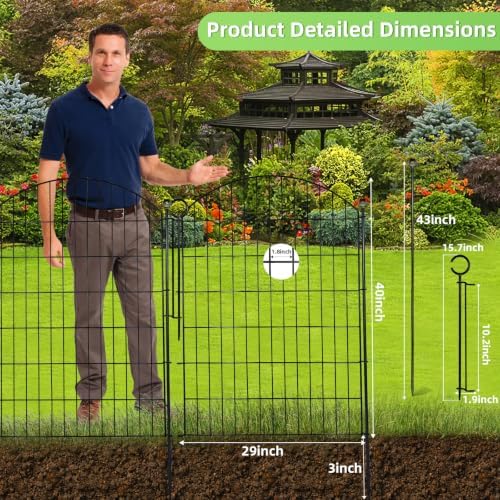 Decorative Garden Fence, 40in x 12ft No Dig Fence - Image 2