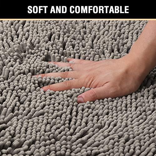 H.VERSAILTEX Chenille Bath Rug Non-Slip Bathroom Rug Shag Shower Mat - Image 4