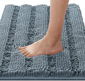 H.VERSAILTEX Bath Rug Non Slip Chenille Striped 17" x 24" Absorbent Soft Shaggy by HVERSAILTEX
