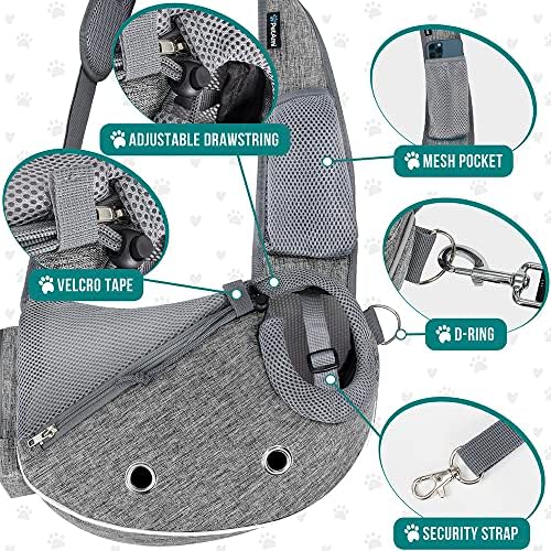 PetAmi Small Dog Sling Carrier, Puppy Cat Hands-Free Purse, 5 lb - Image 3