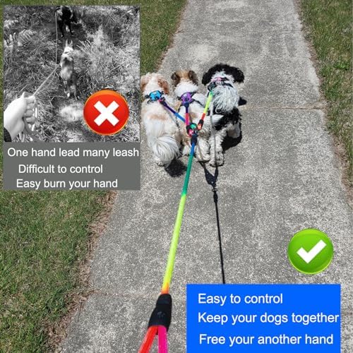 Heavy Duty 3 Dog Leash for Small Dogs No Tangle Detachable 360° Swivel Device - Image 3