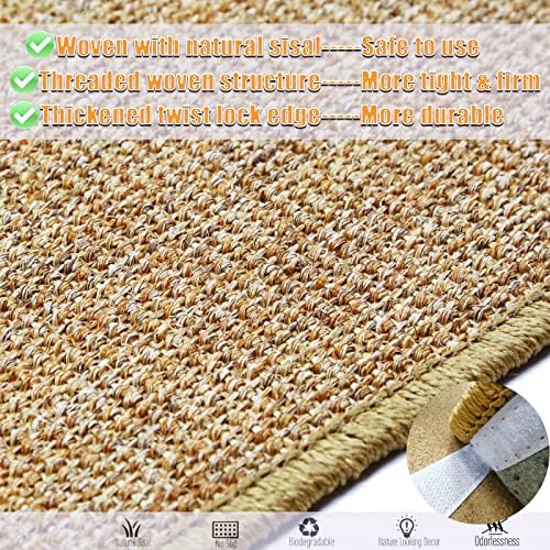 Cat Scratcher Mat, 23.6 x 15.7inch, Natural Sisal Cat Scratchers - Image 3
