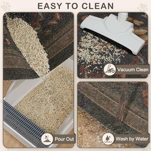 Unicorn Catcher 40"x30" Cat Litter Mat Non-Slip Washable Litter Box Mat - Image 4